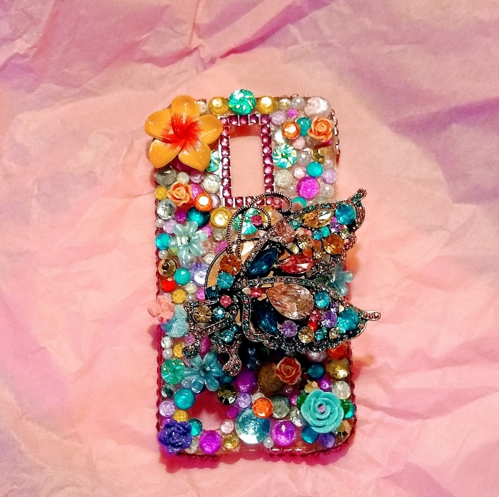 Custom Made Jeweled Butterfly Phoenix LG 3 Case